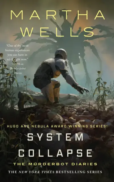 The cover of the book, "System Collapse" by Martha Wells.