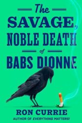 A crow looks down at a smothered cigarette.