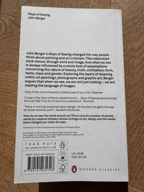 Back cover of Ways of Seeing